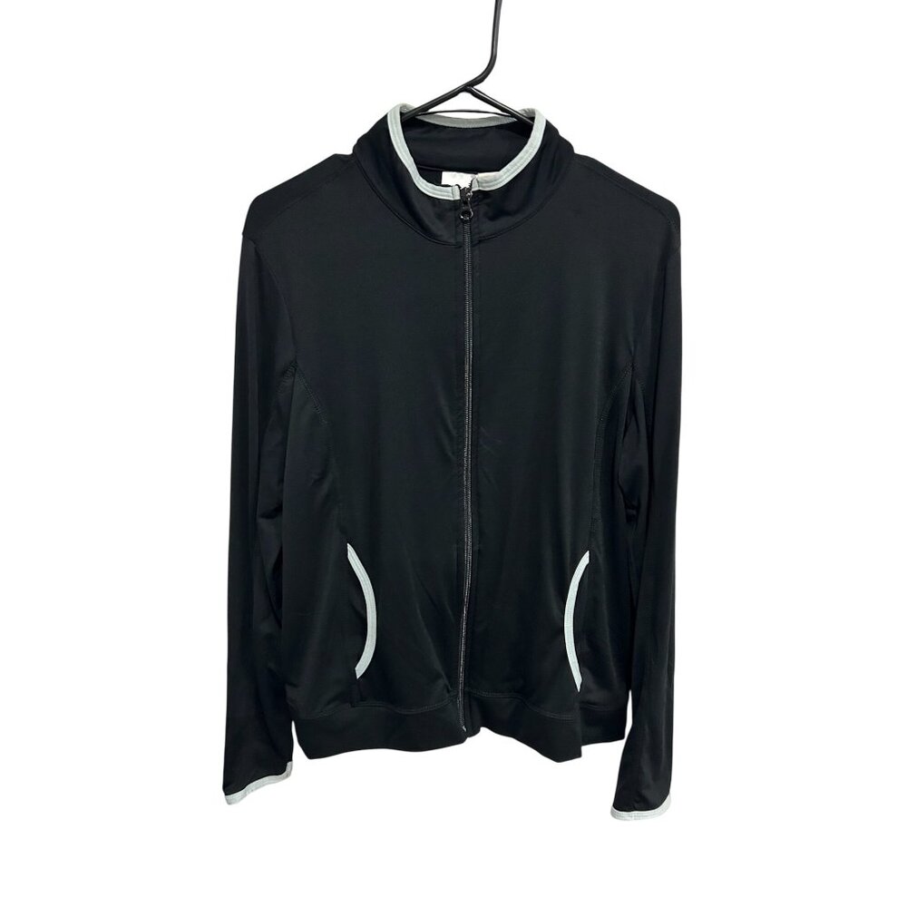 Pro Spirit Womens Black Full-Zip Lightweight Jacket Activewear Running Gym